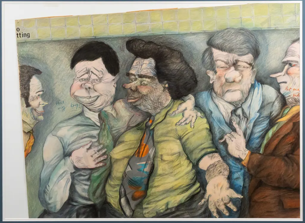 Roger Jamco - framed mixed media "that's my boy!!" H-540 W-740 Image 1++
