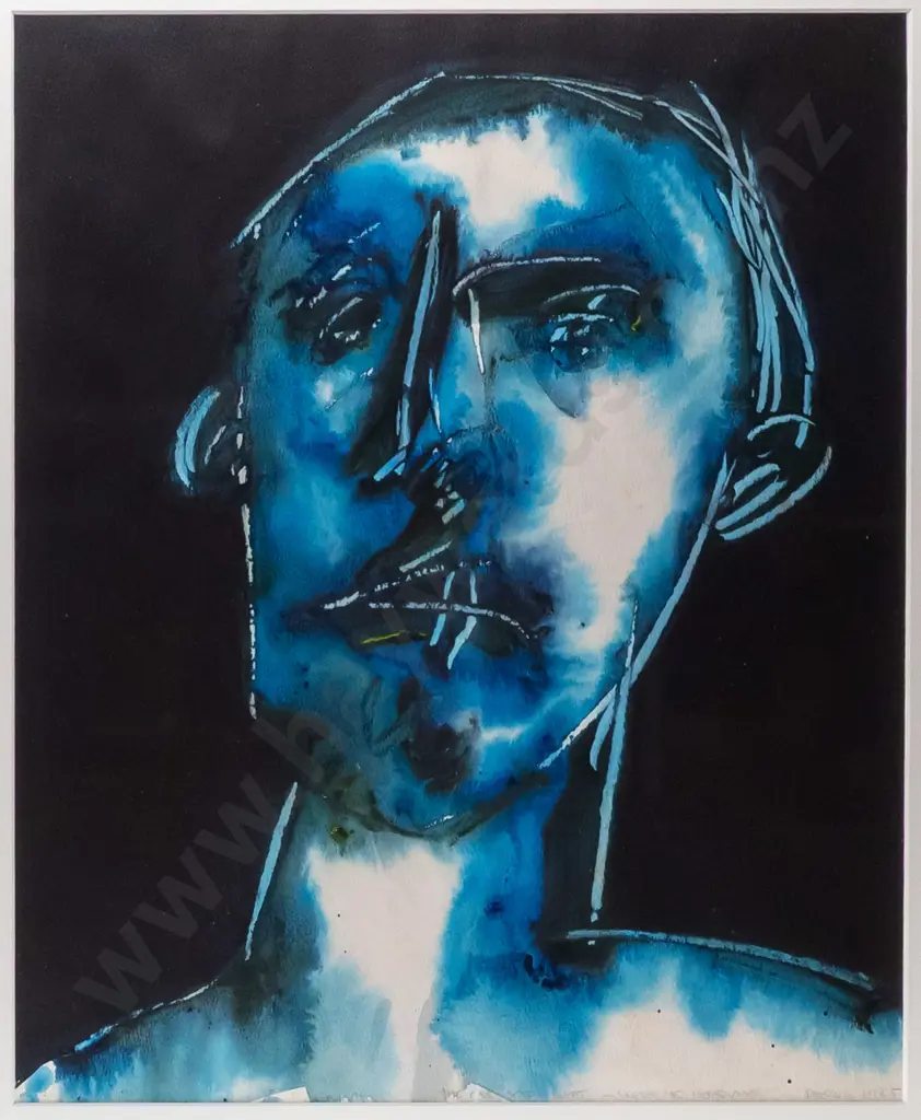 Mike Depree 1987 - framed acrylic on paper  "The cop said wait" H-450 W-370 Image 1++