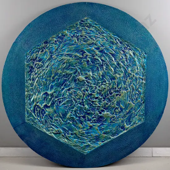 Tony Tarasiewicz -mixed media on board "Shambla Mandala" diameter 810mm