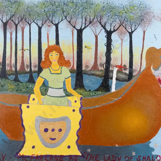 Ivan Hill - unframed oil - Mary McFarlane As 'The Lady of Shalott" H-405 W-505
