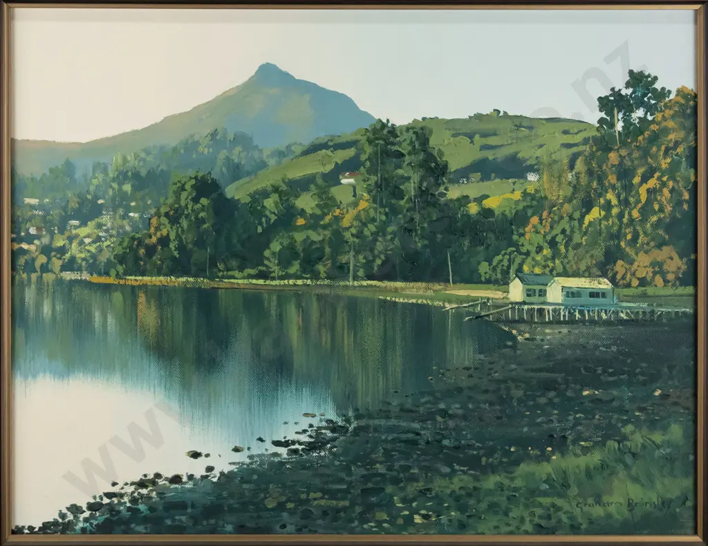 Graham Brinsley - framed oil on board "Broad Bay" H-340 W-440 Image 1++