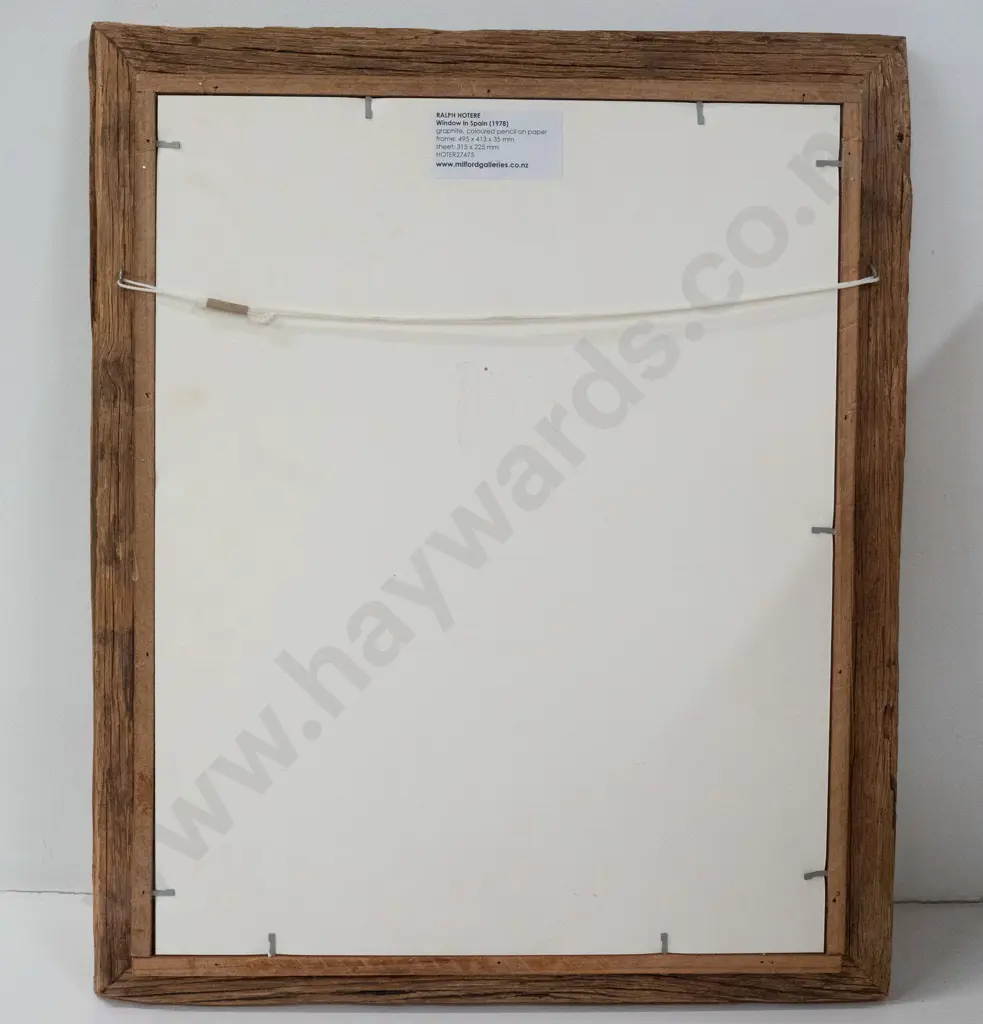 Ralph Hotere March 1978 Madrid - framed pencil - "Window in Spain" H-310 W-230 Image 1++