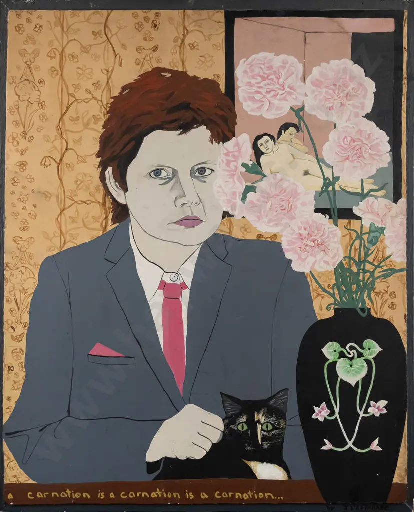 Joe L'Estrange  - framed acrylic "A carnation is a carnation is a carnation"  H-570 W-470 Image 1++