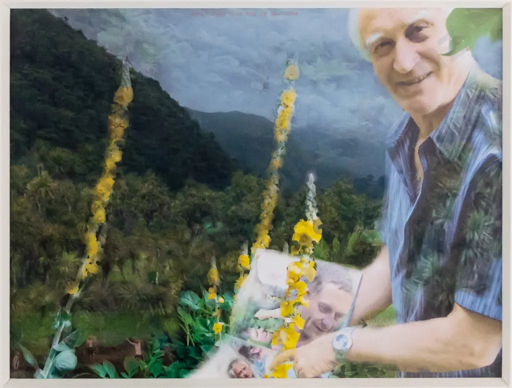 unsigned framed mixed media "Botanising with Kay 28 Dec 2004" H-160 W-220 Image 1++