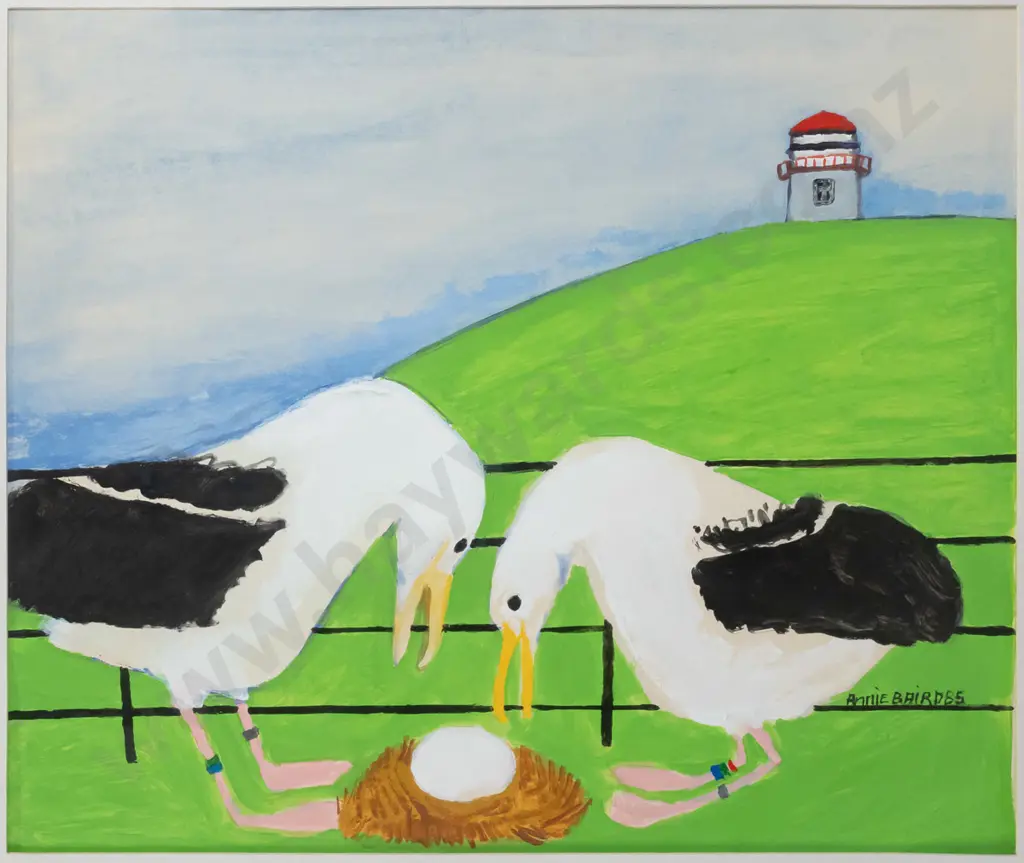 Annie Baird '85 - framed watercolour - albatross and egg Image 1++
