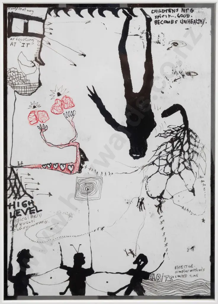 James Robinson - framed double sided mixed medias  Each H-210 W-150 Image 1++