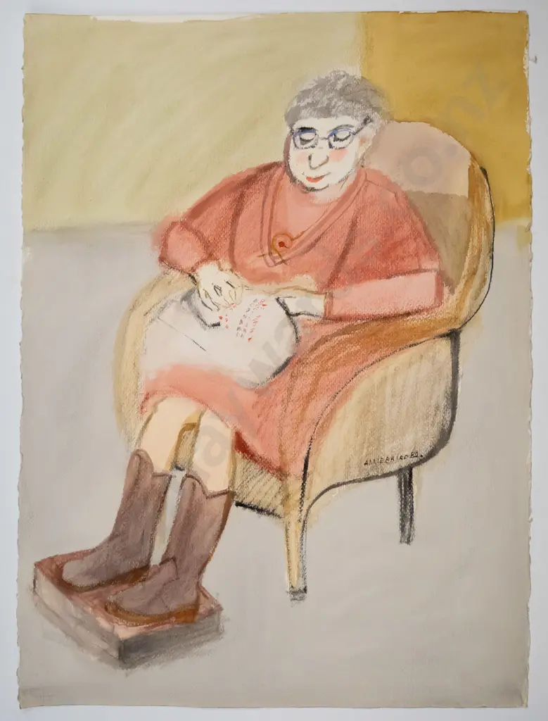 Annie Baird 82 - unframed watercolour on paper -portrait H-770 W-560 Image 1++