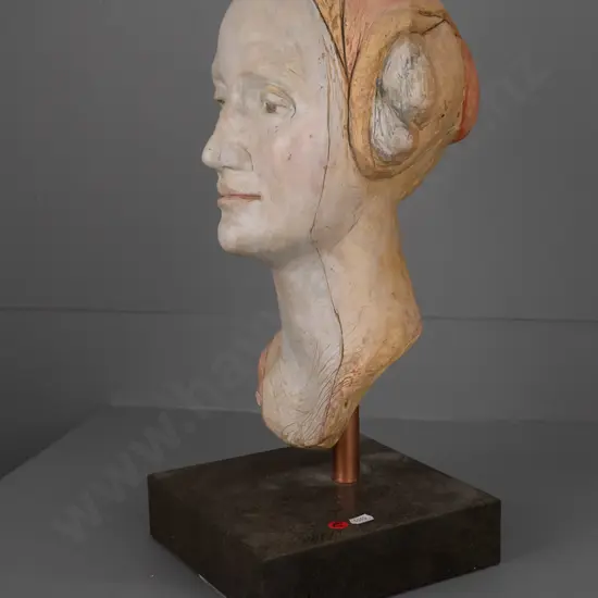 Margriet Wundhusen 2006, -  plaster head on stand "Renaiss Woman"  H-440