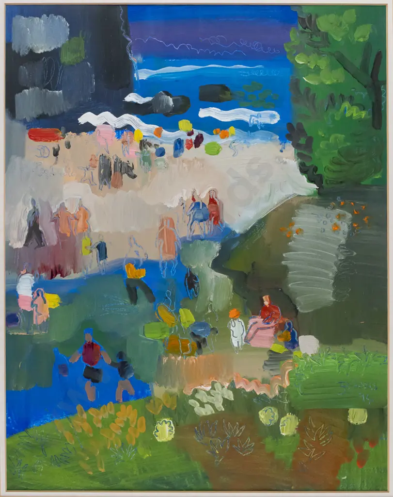 Lindsay Crooks 94, framed oil "Brighton Beach" H-420 W-330 Image 1++