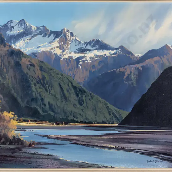 Graham Brinsley - framed oil - "Mt Avalanche Matukituiki Valley"  H-440 W-590