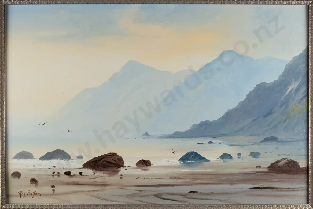 Roy Sefton - framed oil - "South Akitio" H-390 W-580 Image 1++