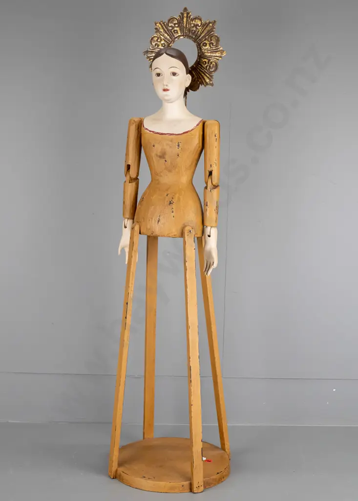 unsigned artist - mixed media sculpture -  woman's torso with articulated arms  H-830 Image 1++