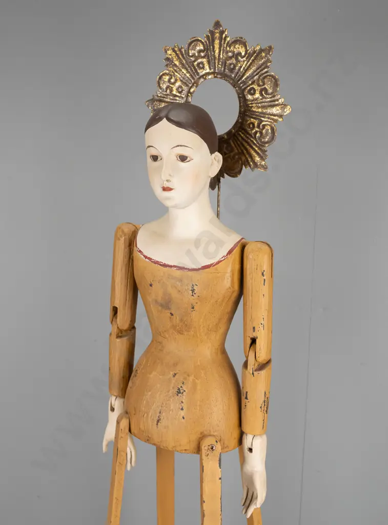 unsigned artist - mixed media sculpture -  woman's torso with articulated arms  H-830 Image 1++