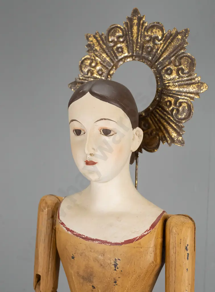 unsigned artist - mixed media sculpture -  woman's torso with articulated arms  H-830 Image 1++