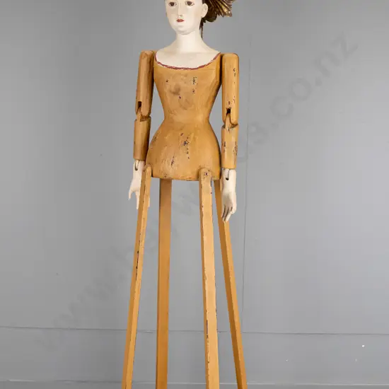 unsigned artist - mixed media sculpture -  woman's torso with articulated arms  H-830