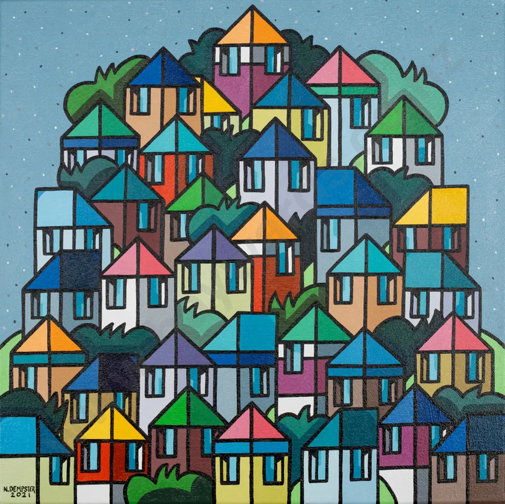 Nic Dempster 2021 -oil on box canvas "Snow Swirl" H-400 W-400 Image 1++