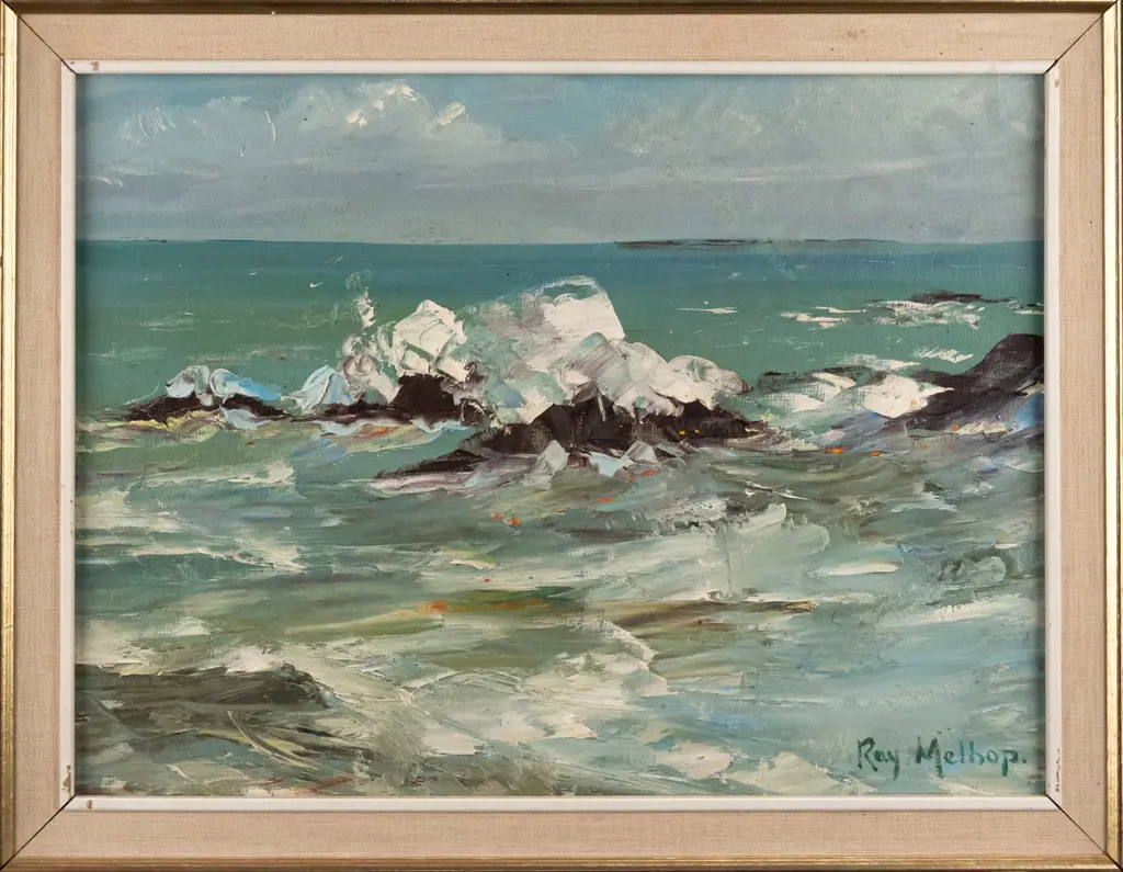 Ray Melhop - framed oil "Riverton Rocks" H-290 W-390 Image 1++