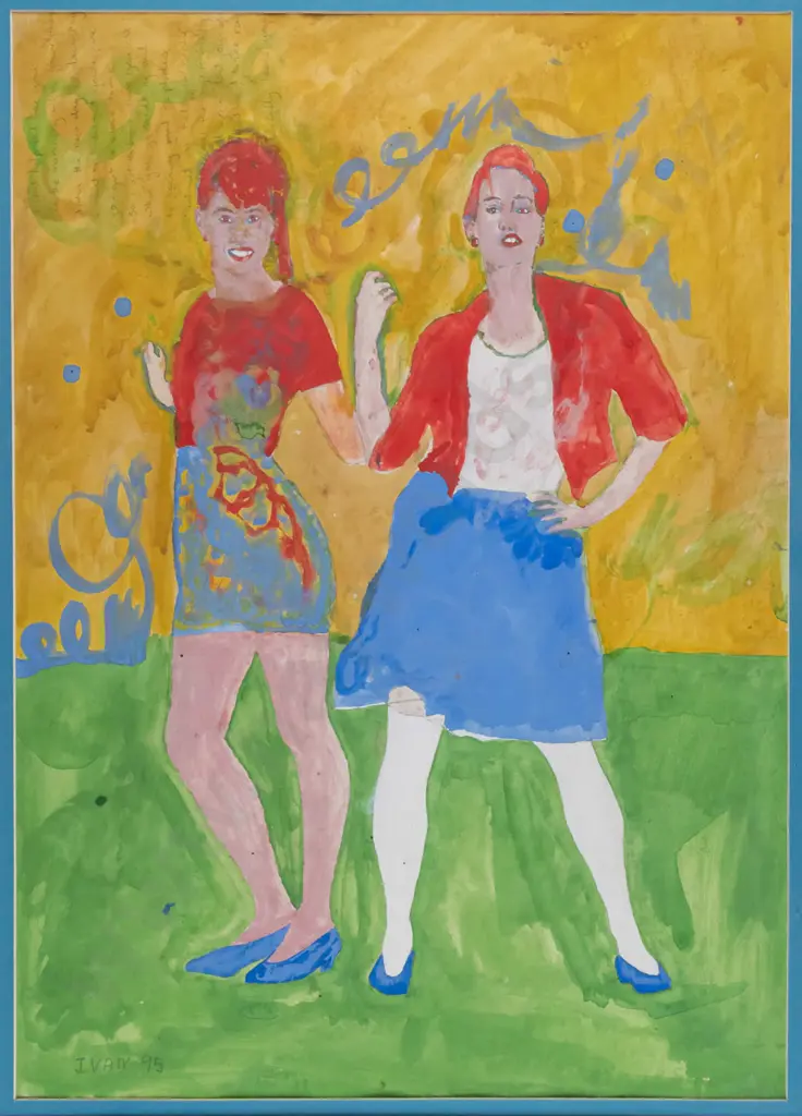 Ivan Baird '95 - framed mixed media "I can't help but see you..." H-550 W-390, underside of glass needs a clean Image 1++