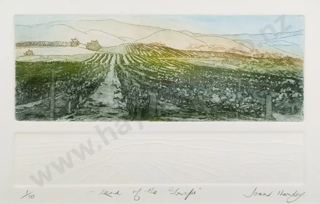Joan Hardy - framed ltd edition print 1/10 "Lord of the Grapes" H-190 W-320 Image 1++