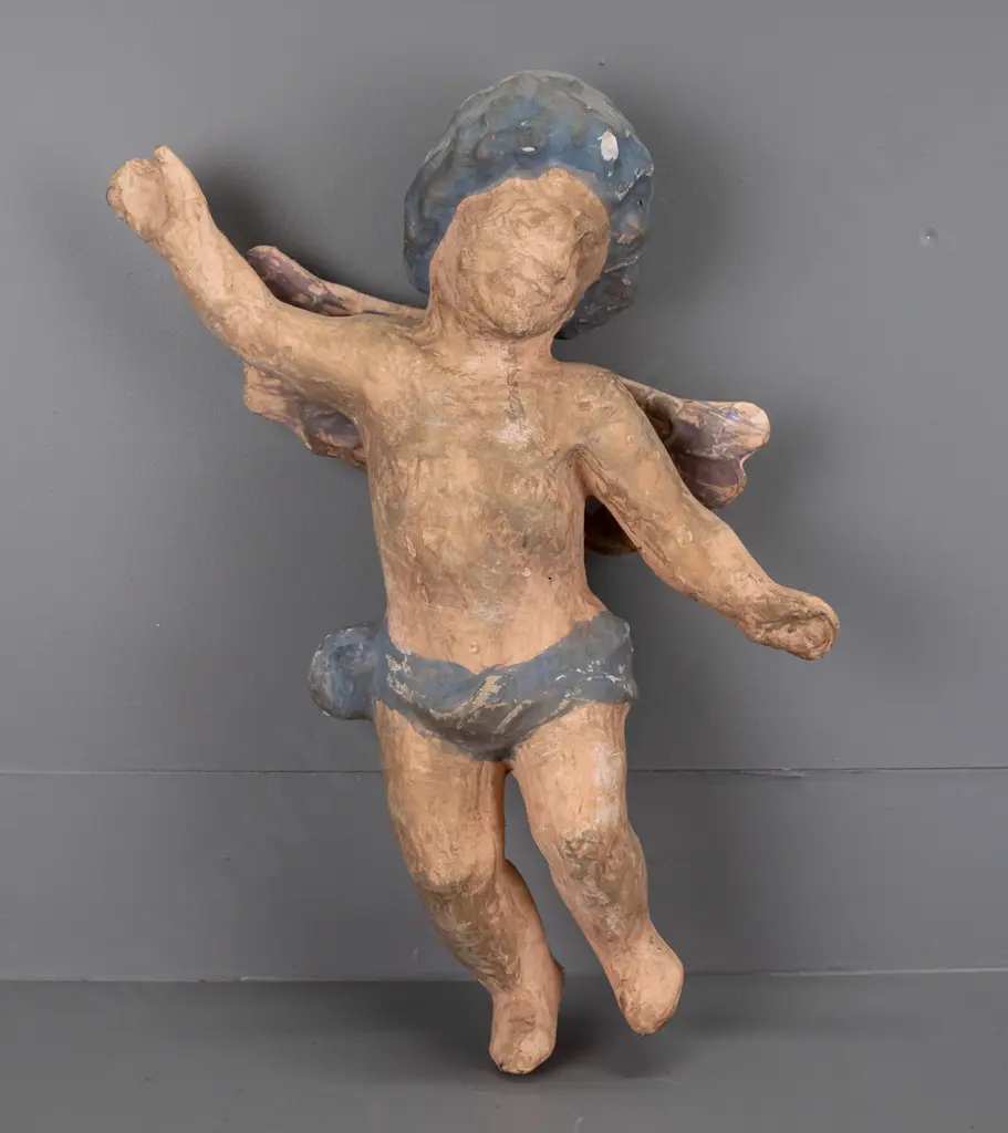 unknown artist - papier-mâché cherub H-440 Image 1++