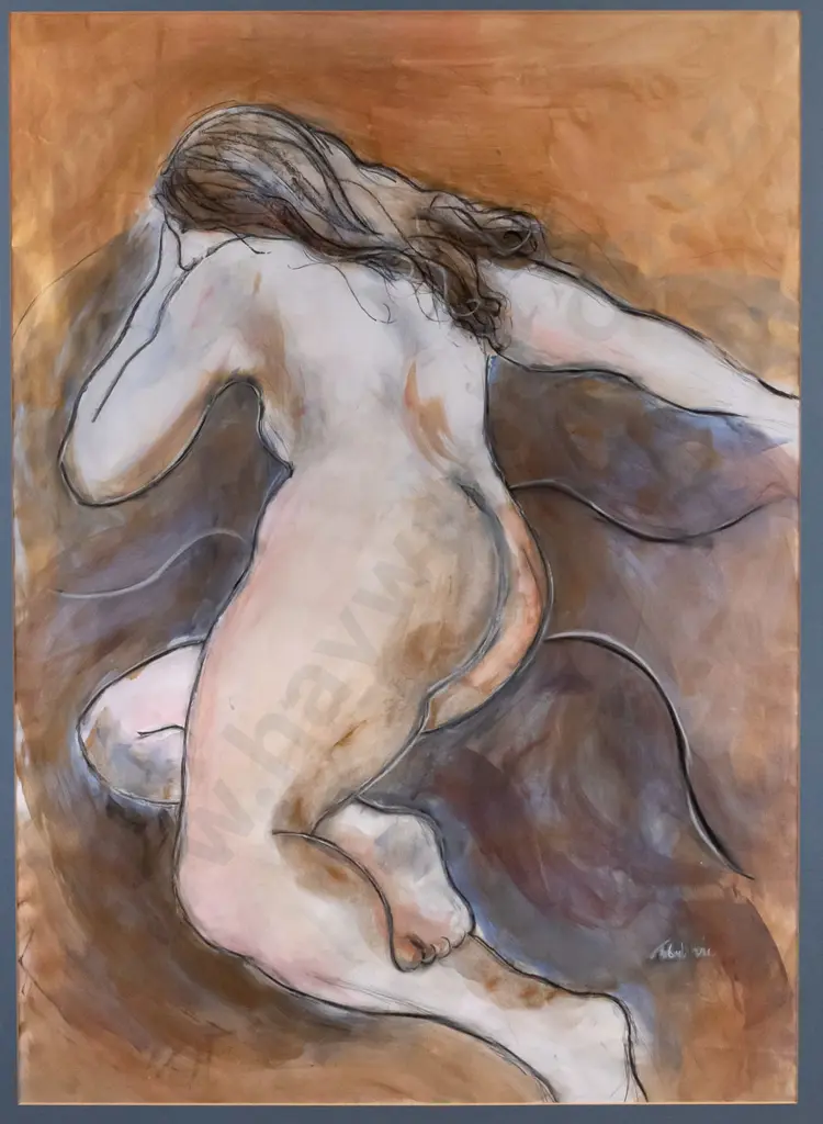 Leanne Turbovich - framed mixed media - nude H-800 W-570 Image 1++