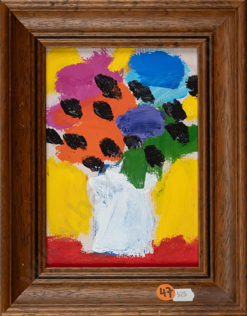 John Z Robinson - framed oil - flowers H-170 W-120 Image 1++