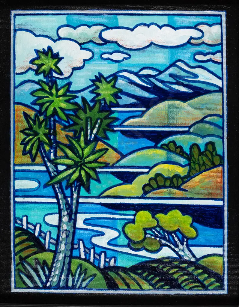 Jenny Longstaff - framed acrylic "Sentinel" H-220 W-165 Image 1++