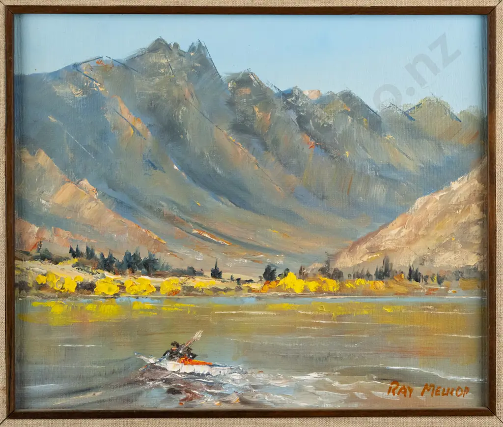 Ray Melhop - framed oil "Remarkables from Frankton arm H-240 W-290 Image 1++