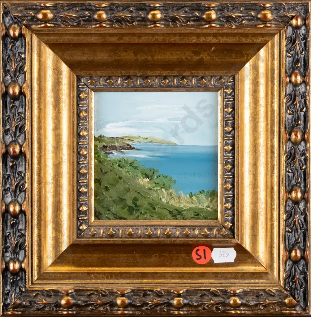 L Ledger 2009, framed oil "Kakanui from tearooms" H-95 W-95 Image 1++