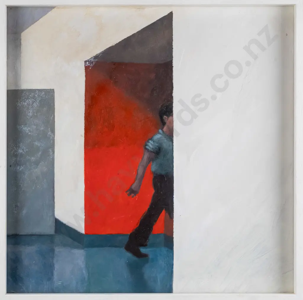 Duncan West 2012 - framed acrylic "Figure in Doorway" H-280 W-280 Image 1++