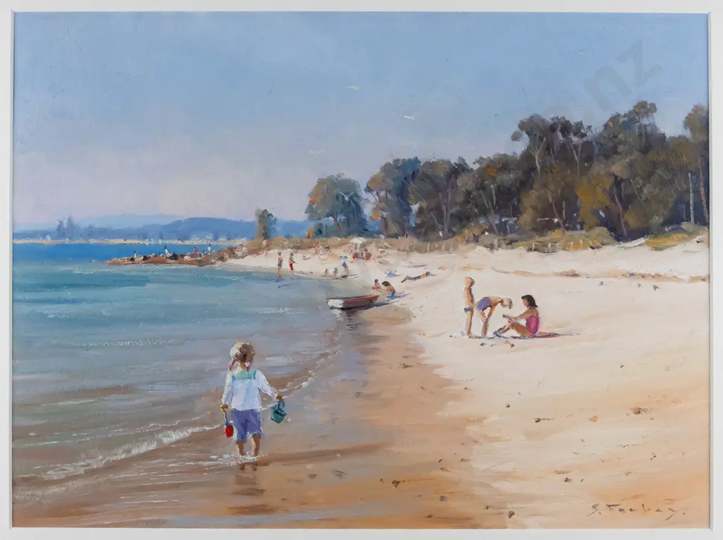 Sandra Forbes - framed oil "Salamander Bay" H-290 W-390 Image 1++