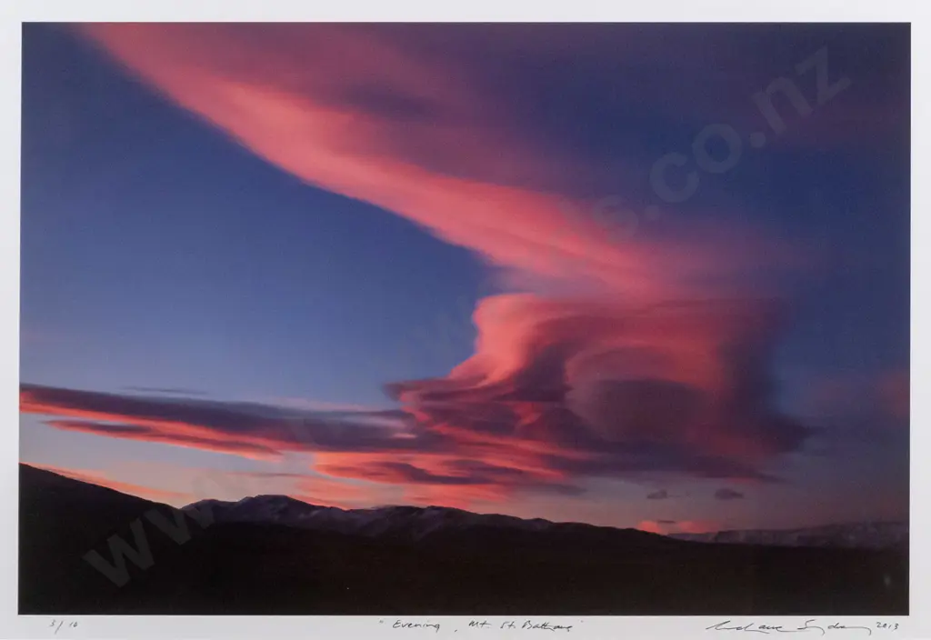 Grahame Sydney 2013 - framed ltd edition photograph 3/10 "Evening, Mt St Bathans" H-460 W-680 Image 1++