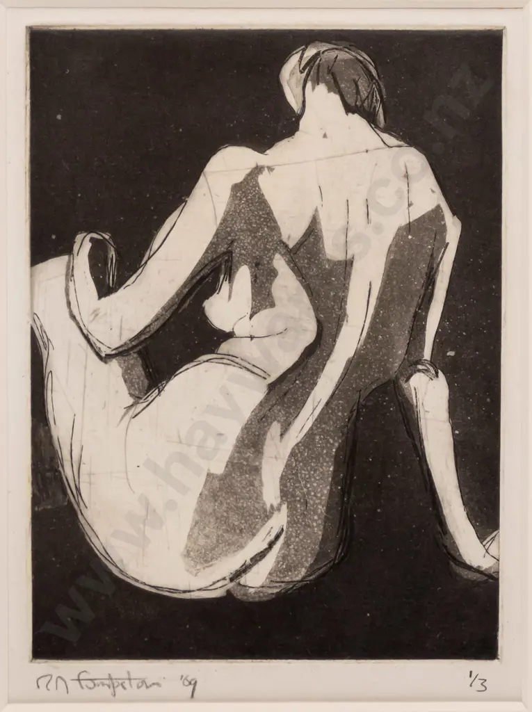 R Fumpston? '69 - 2x framed etchings H-360 W-110 Image 1++