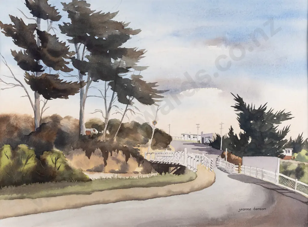 Yvonne Benson - framed waterfcolour "The bridge Brighton" H-300 W-400 Image 1++