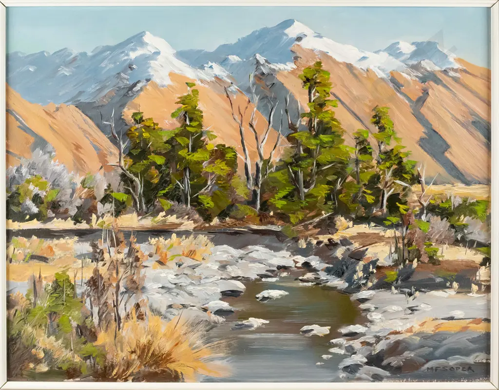 Michael F Soper, framed oil "Stoney Creek Glenorchy H-340 W-440 Image 1++