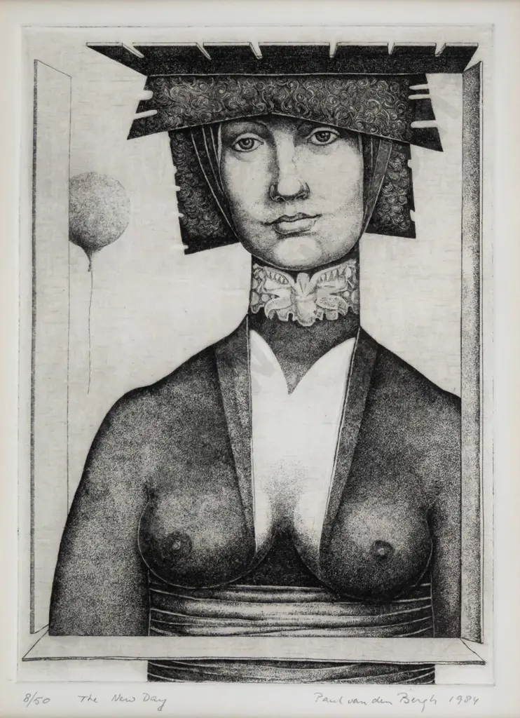Paul van den Burgh 1984, framed ltd edition print 8/50 "The new day" H-170 W-120 Image 1++