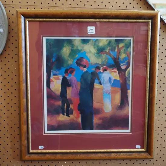 framed print - small group in shade of trees