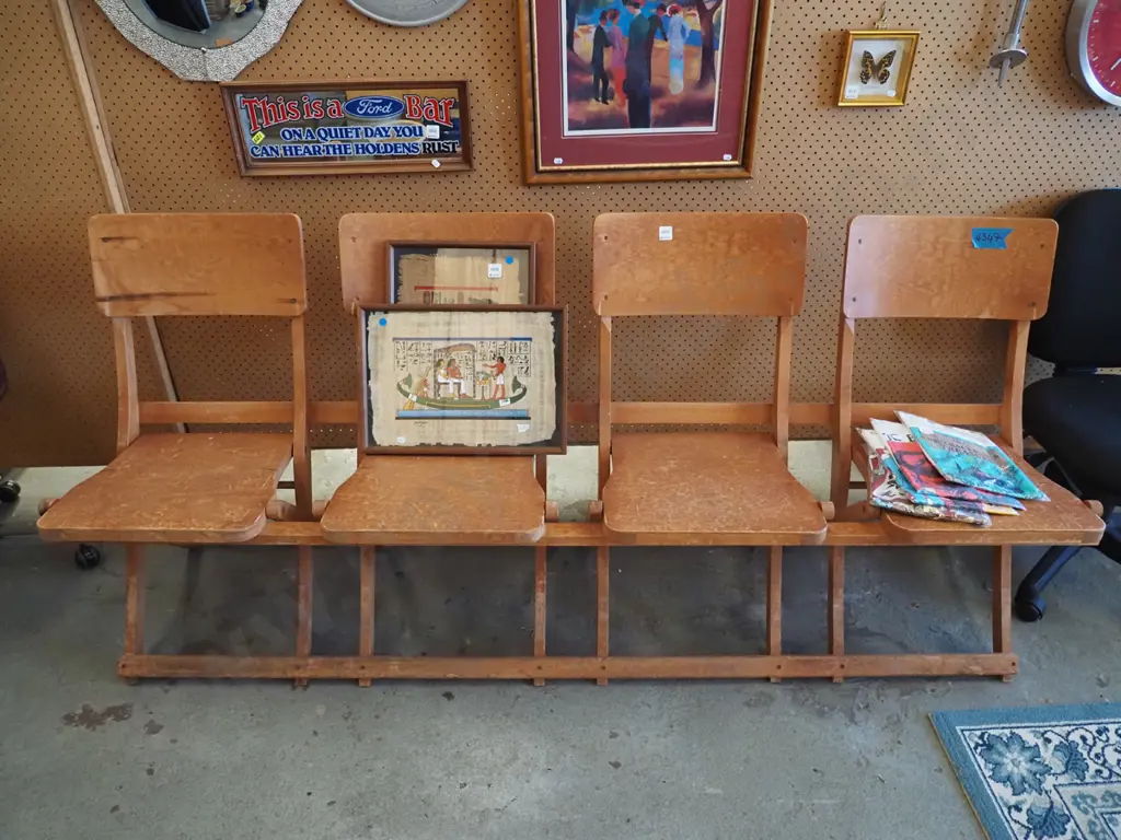 plywood 4 seat foldaway bench seat Image 1++