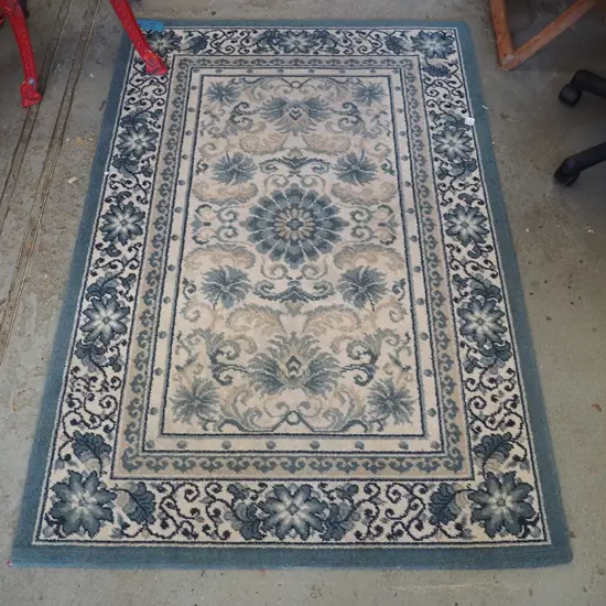 blue patterned floor mat L-1575 W-1080