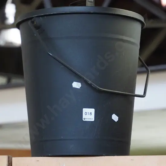 black painted lidded ashcan - small