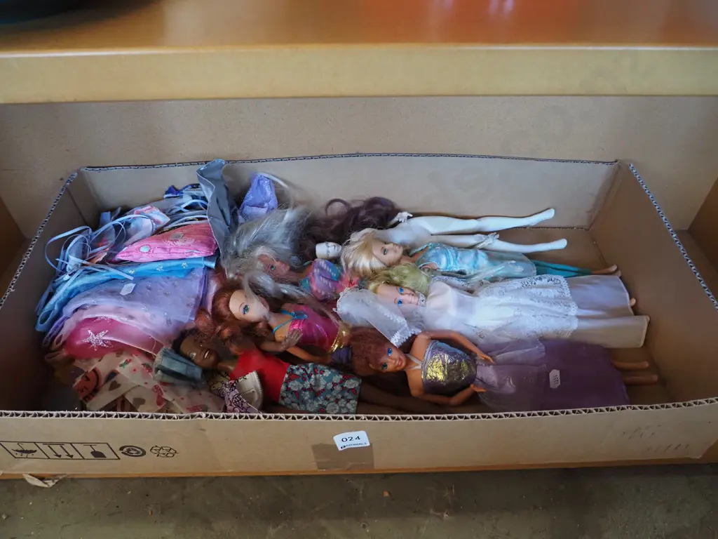 box of toys dolls and clothing Image 1++