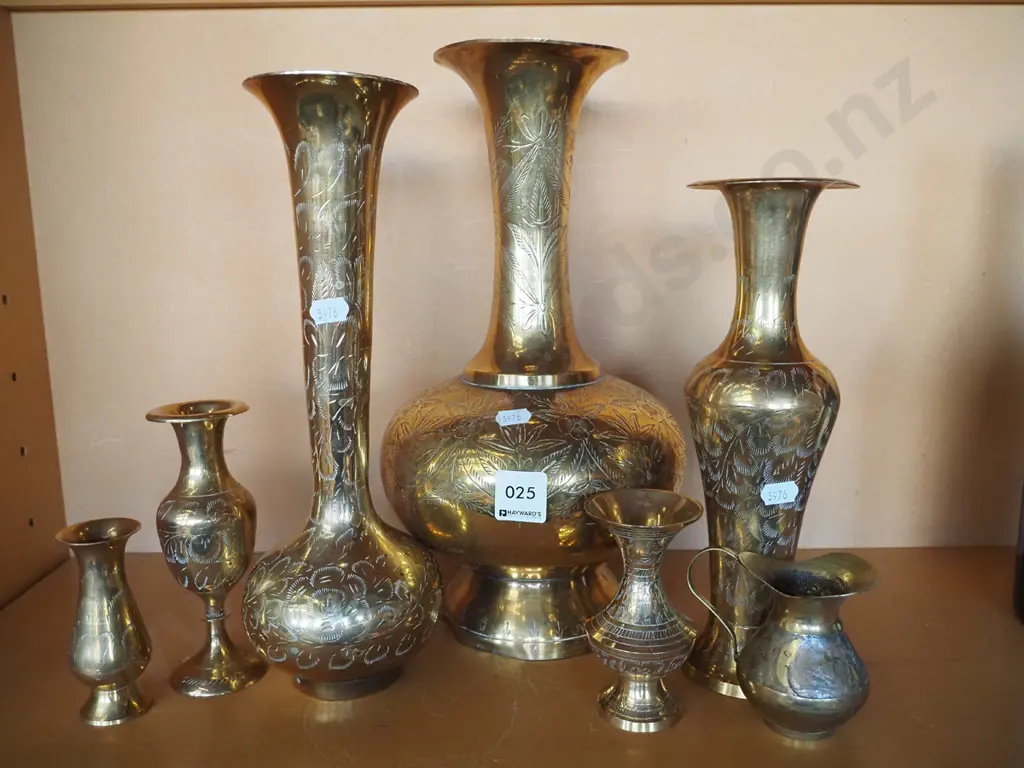assorted brass vases, small creamer H-310 Image 1++