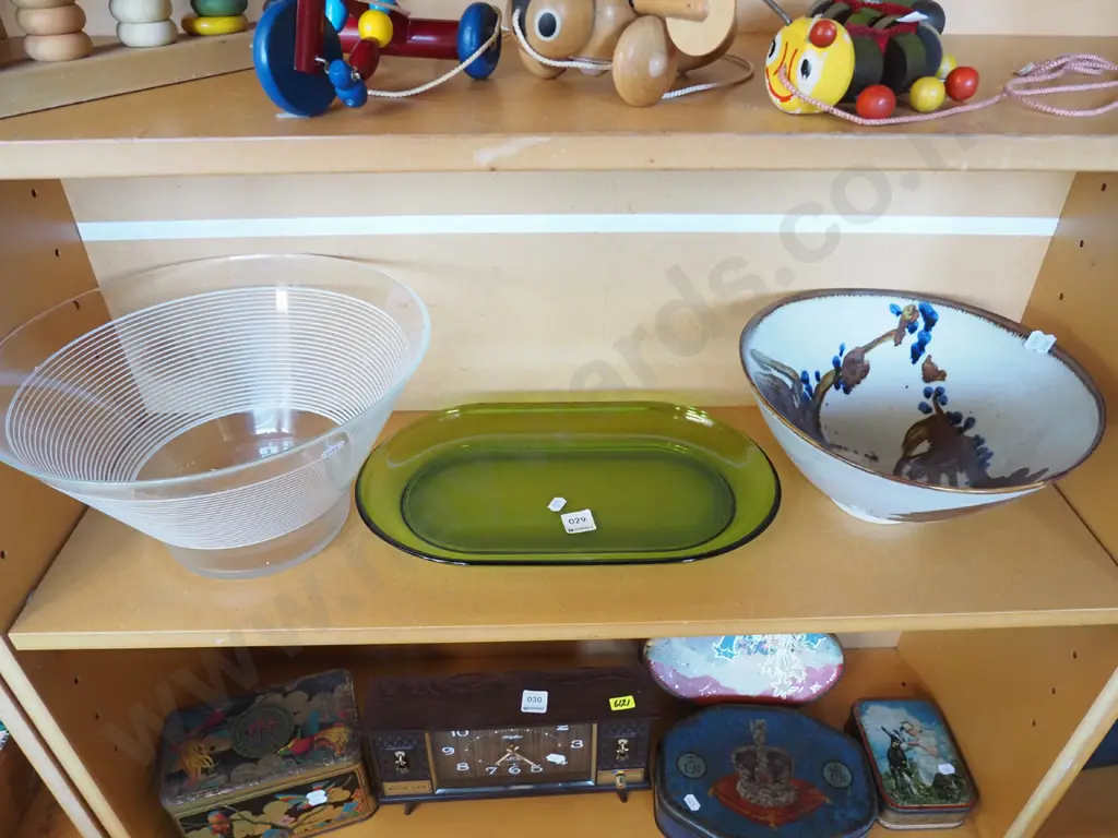 studio pottery, glass bowl, green dish etc Image 1++