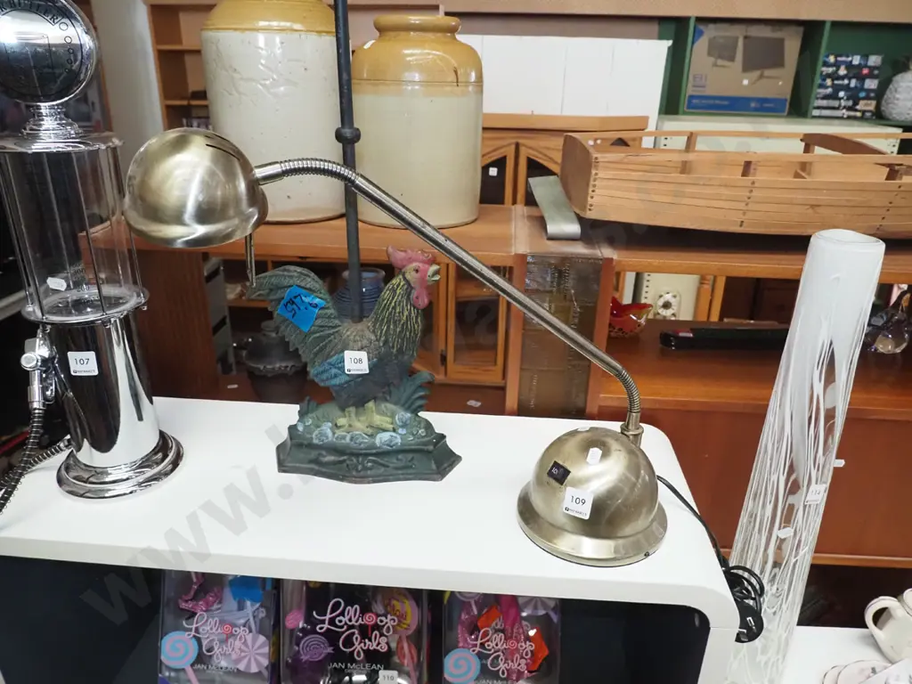 brushed metal halogen desk lamp Image 1++