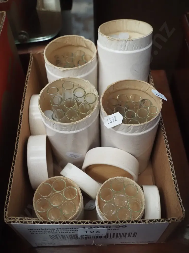 box of test tubes - some without lids Image 1++