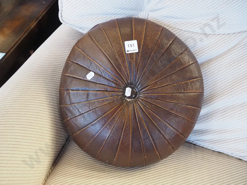 small brown leather cushion Image 1++