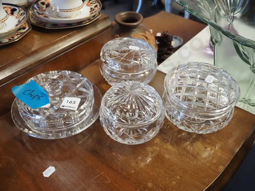 cut crystal pots - 1 has chips to inner rim Image 1++