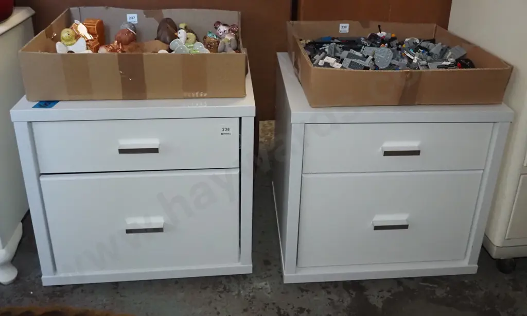 pair of mdf melteca 2 drawer cabinets Image 1++
