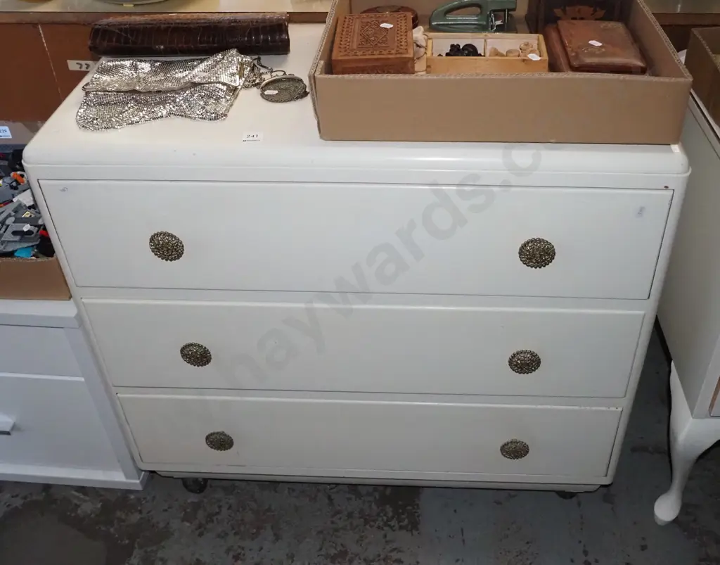 white painted rimu lowboy H-760 W-810 D-410 Image 1++