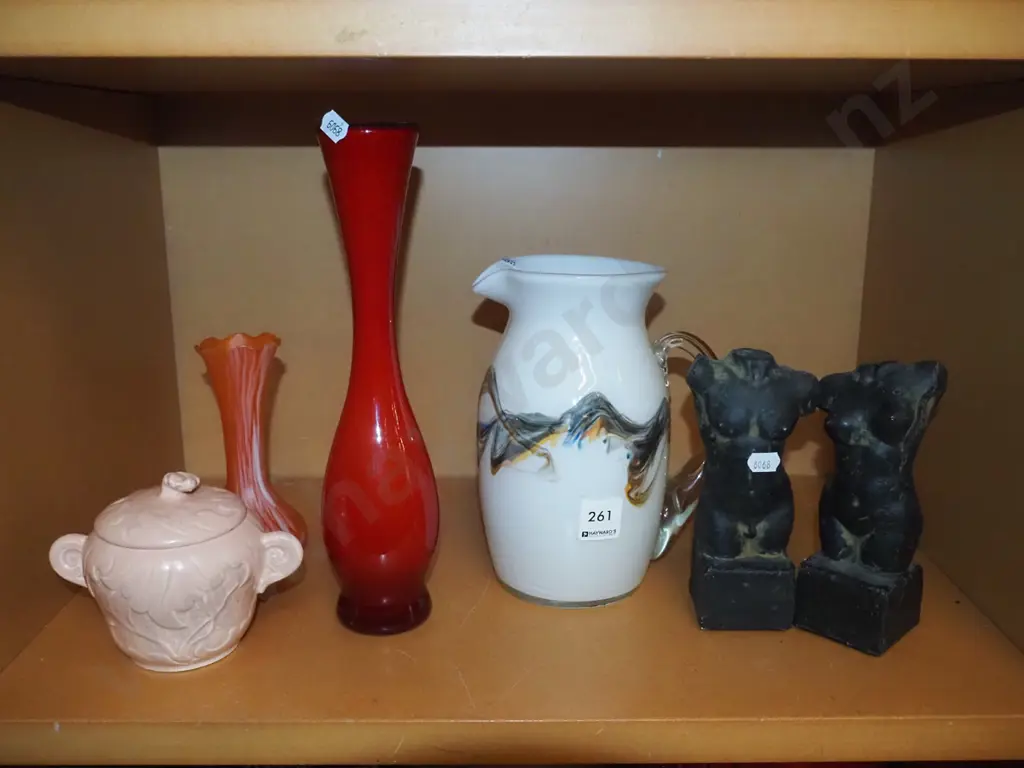 glass water jug, red glass vase, cover pot, figurines Talles H-280 Image 1++